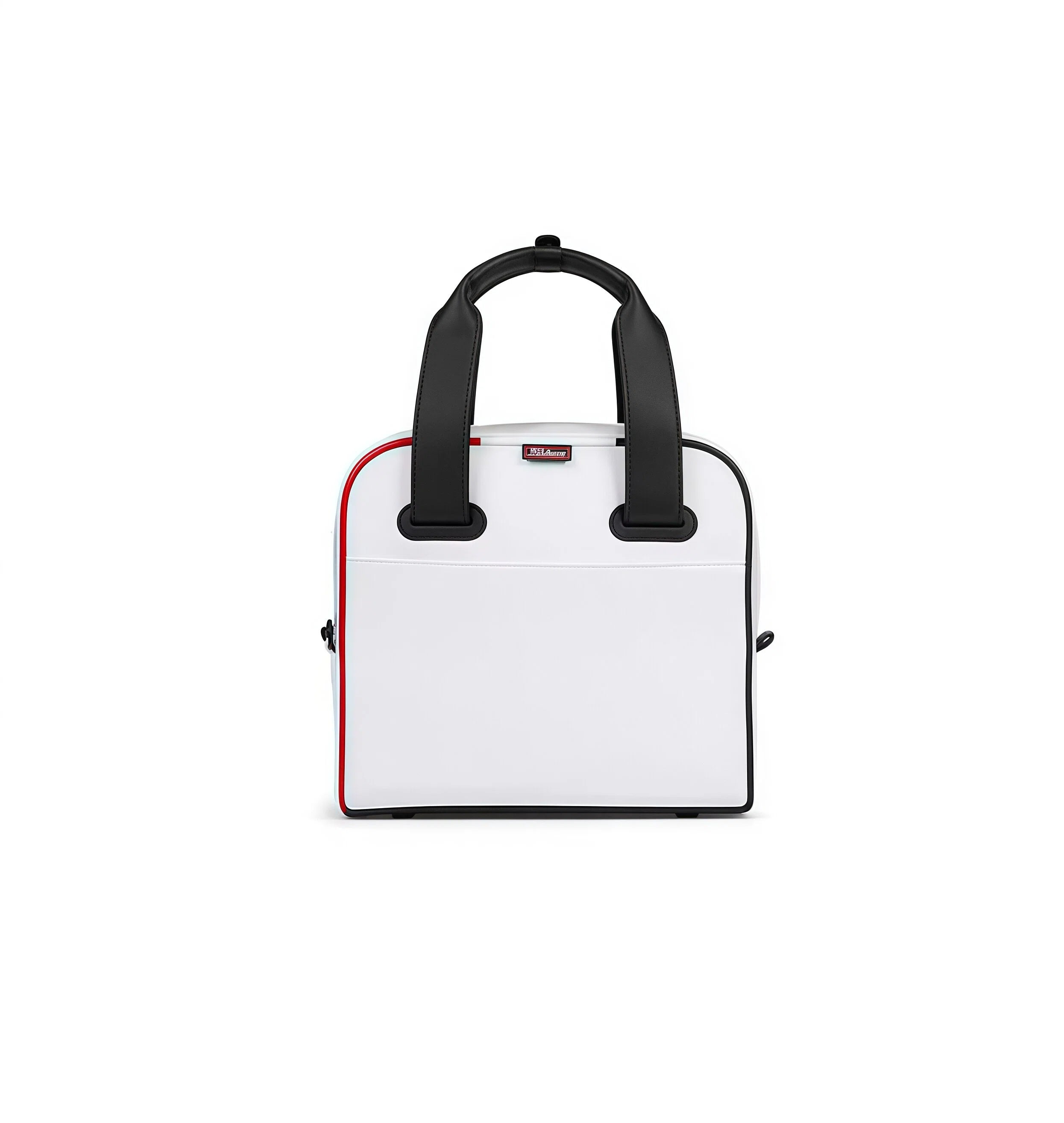 White Titleist mini golf gear bag with black trim and red piping. Designed for golfers who value style and functionality.