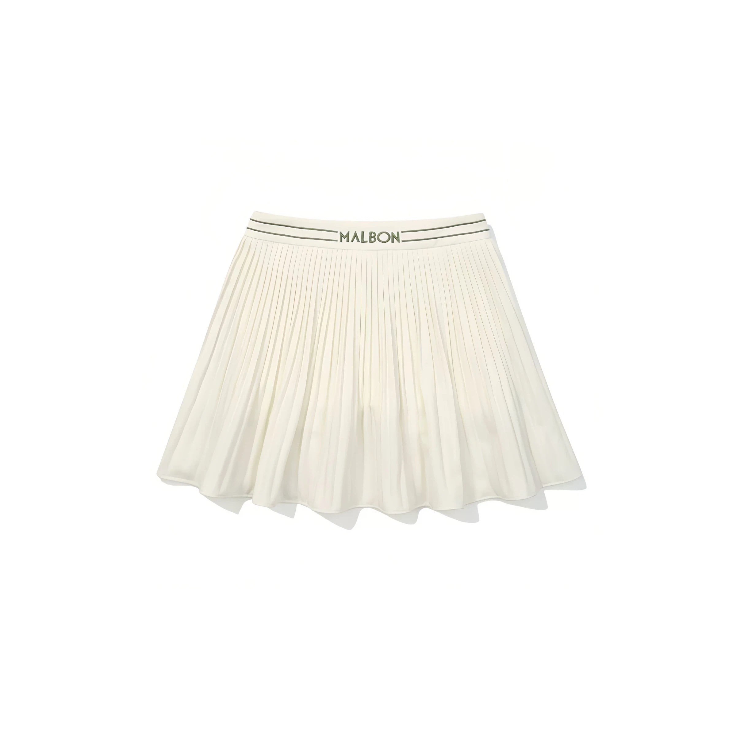 Malbon Women's Tennis Skirt Beige tennis-style golf skirt front view