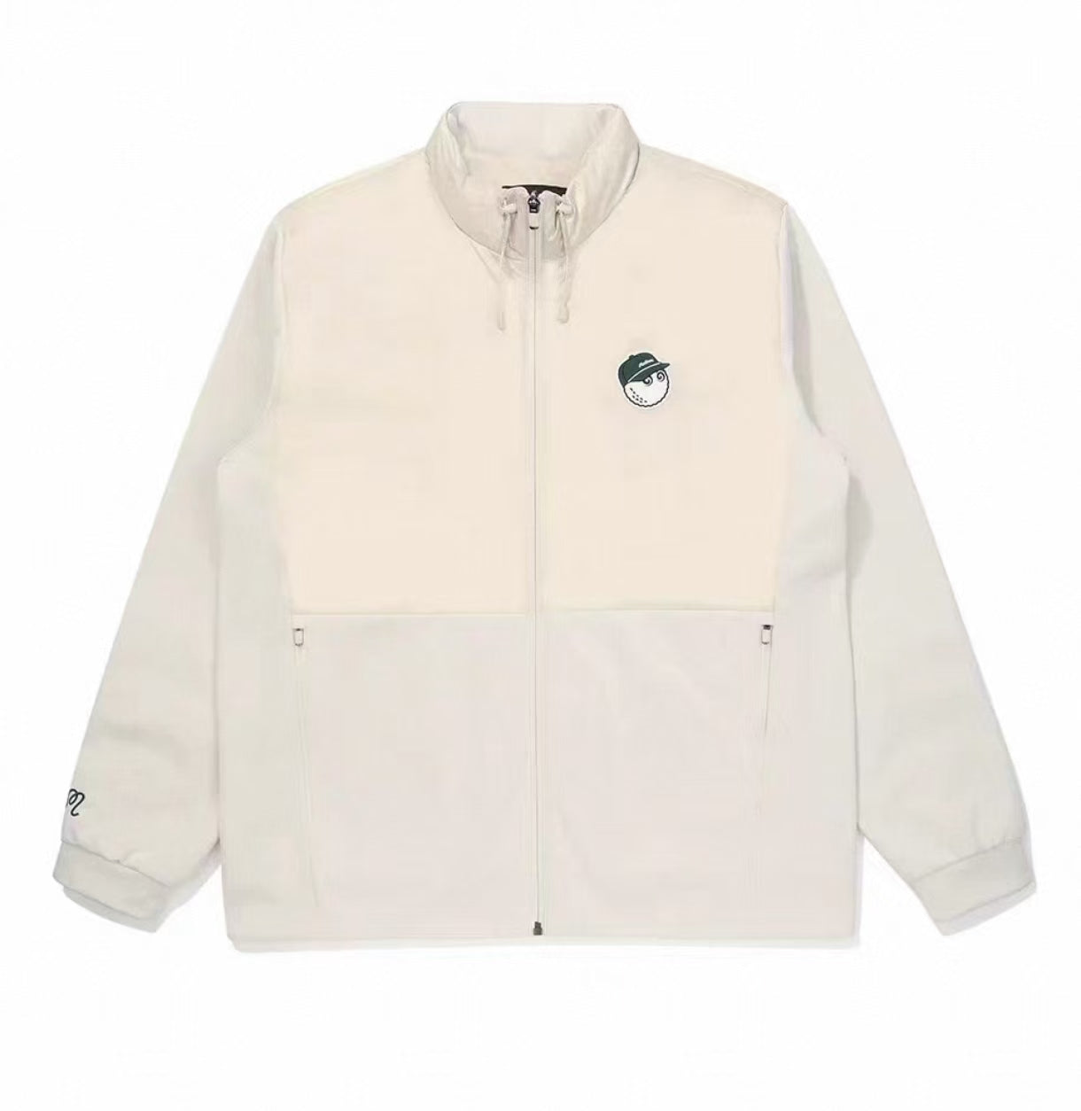 Malbon Preserve Hybrid Down Jacket White hybrid down golf jacket front view
