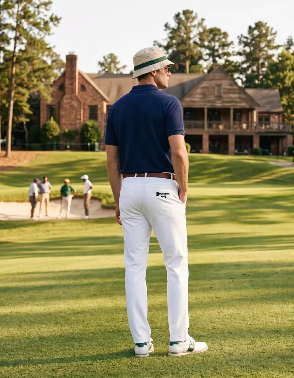 Devereux Golf Men’s White Stretch Breathable Straight Golf Pants in White - product view
