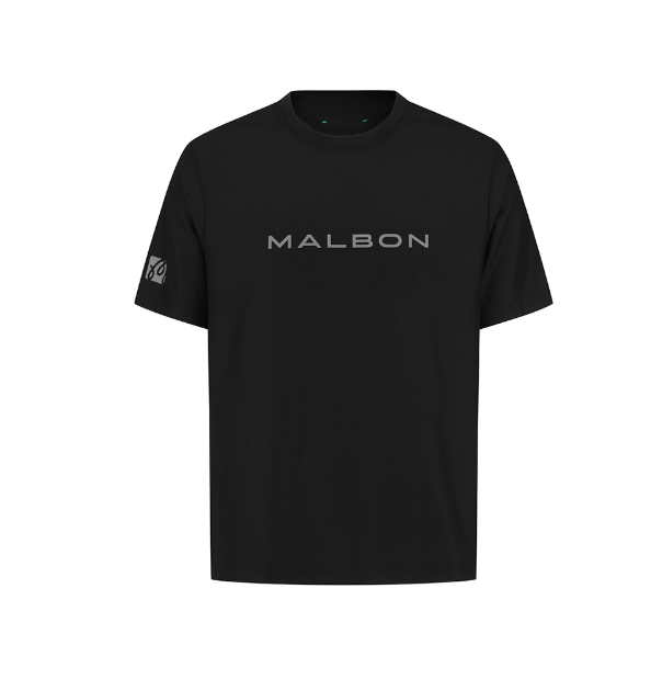 Malbon men's black cooling performance T-shirt front view