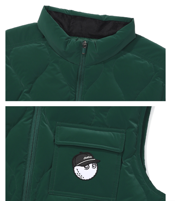 Malbon Golf Men’s Lettering Logo Insulated Polo Collar Vest