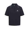 Malbon men's Textured Quick-Dry Lightweight Golf Polo in Mint Green, back view