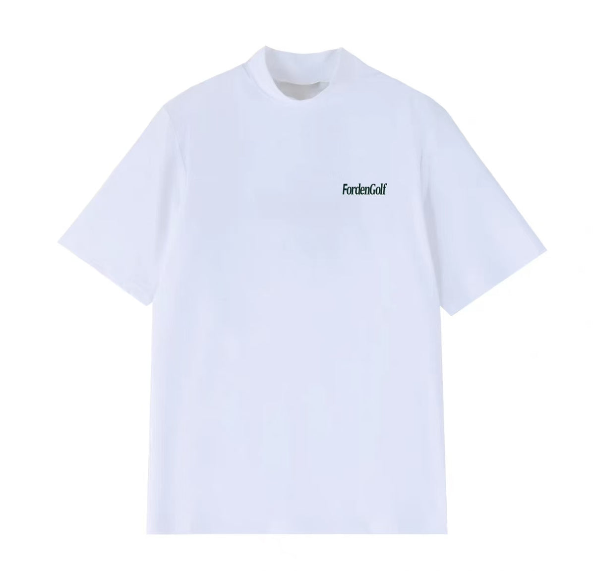 Forden Golf Men’s Ice Silk Quick-Dry Graphic Mock Neck Golf Shirt in White - product view