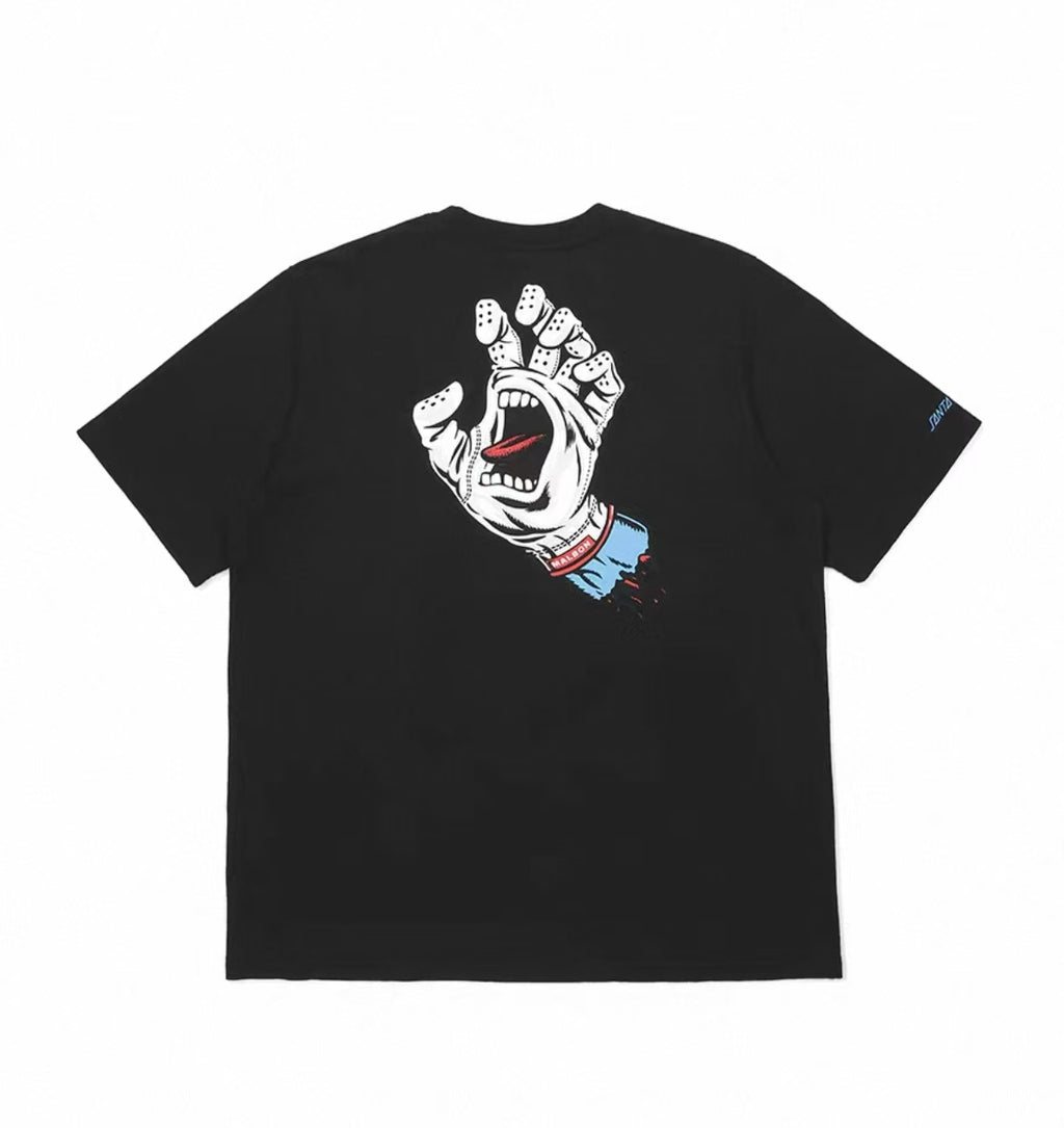 Malbon men's black quick-dry graphic T-shirt back view