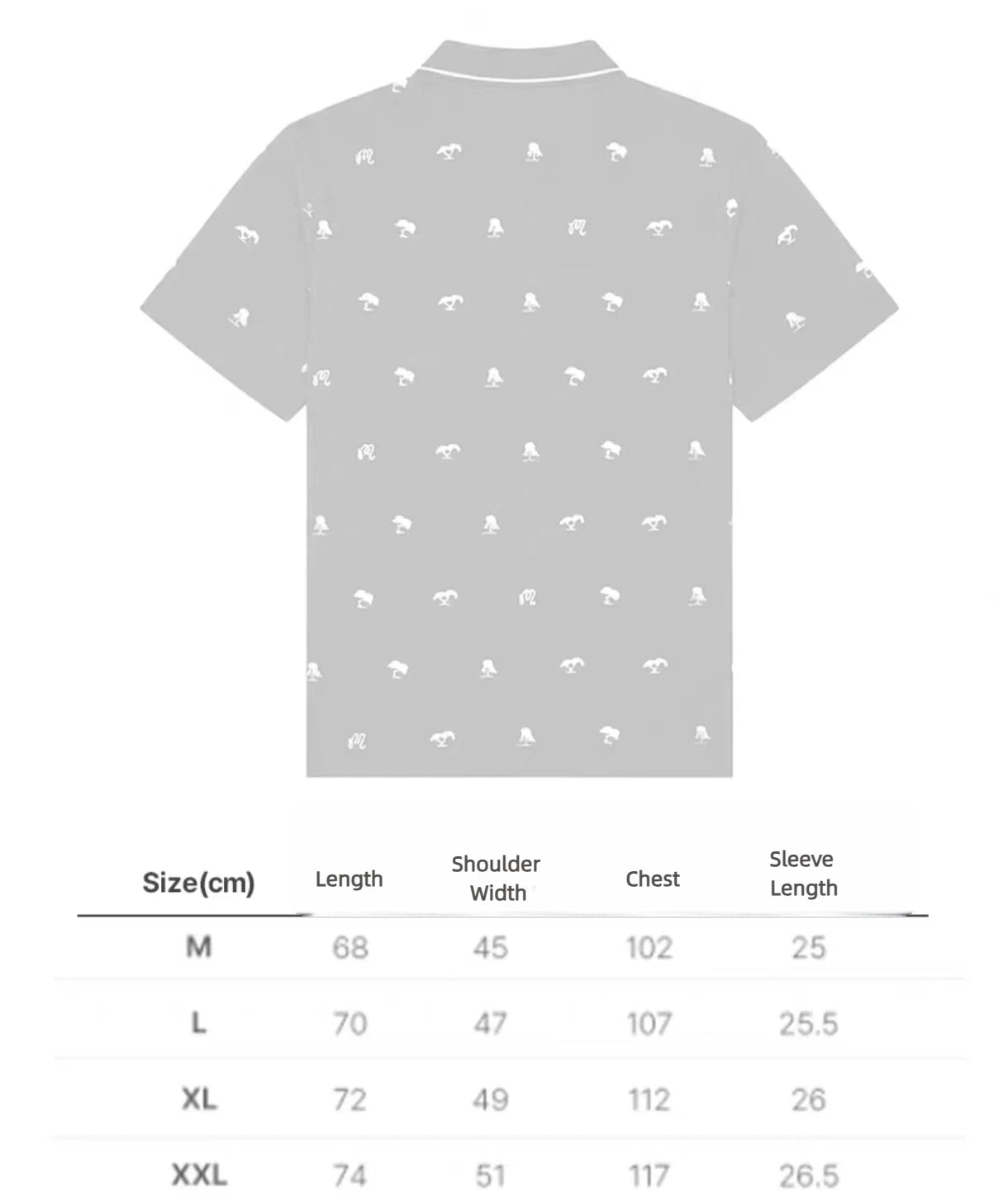 Malbon men's Korean Style Lightweight Athletic Golf Polo in Navy Blue, size chart