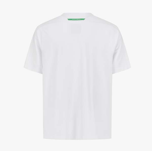 Malbon men's white cooling performance T-shirt back view