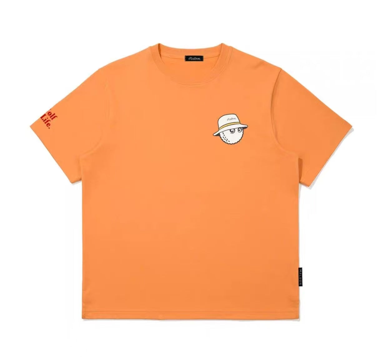 Malbon orange Barrel Cuff heavyweight T-shirt front view