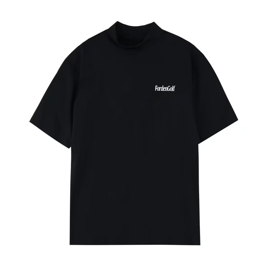 Forden Golf Men’s Ice Silk Quick-Dry Graphic Mock Neck Golf Shirt in Black - product view