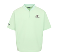 Malbon women's Loose Fit Quarter-Zip Casual Golf Shirt in Mint Green, front view