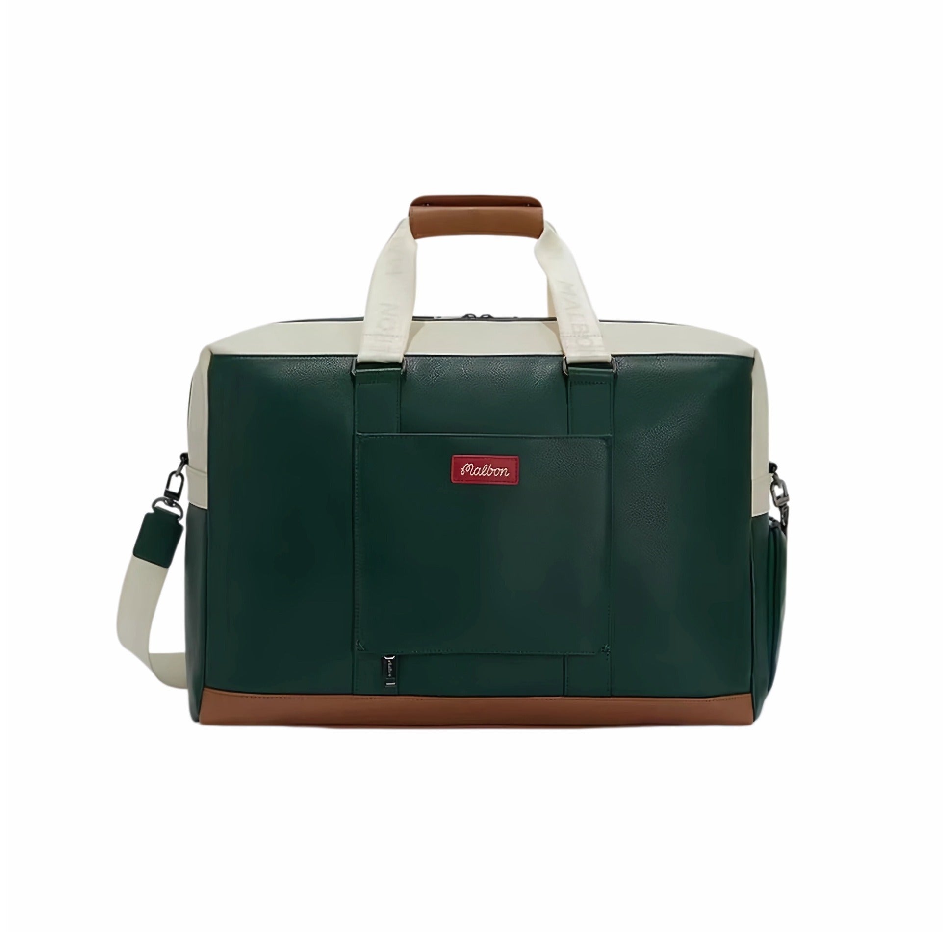 Malbon Golf Boston Bag detail view with waterproof duffle design