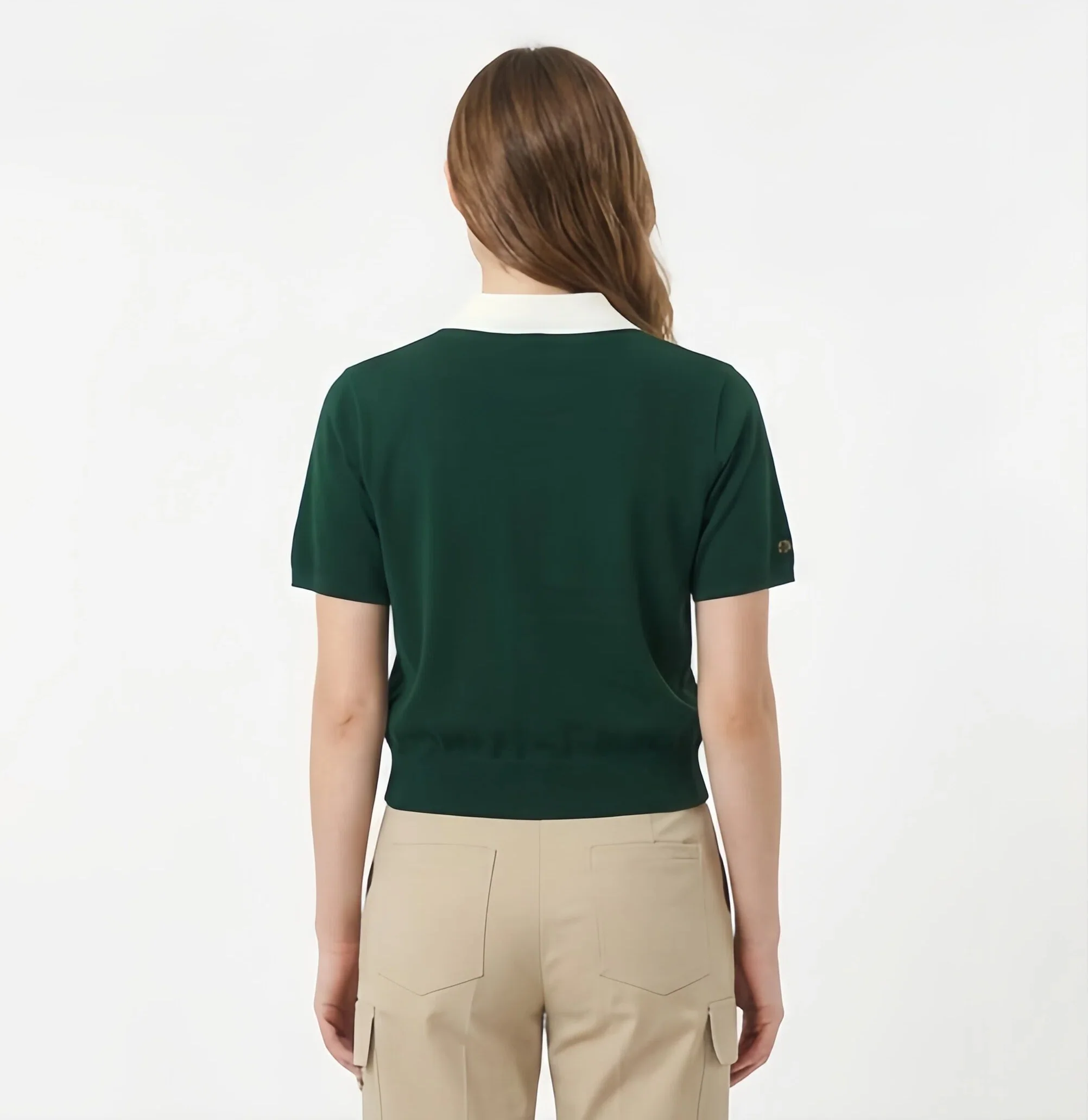 Malbon Women Golf Polo Shirt Knit Casual Tee 2025 Dark Green product detail