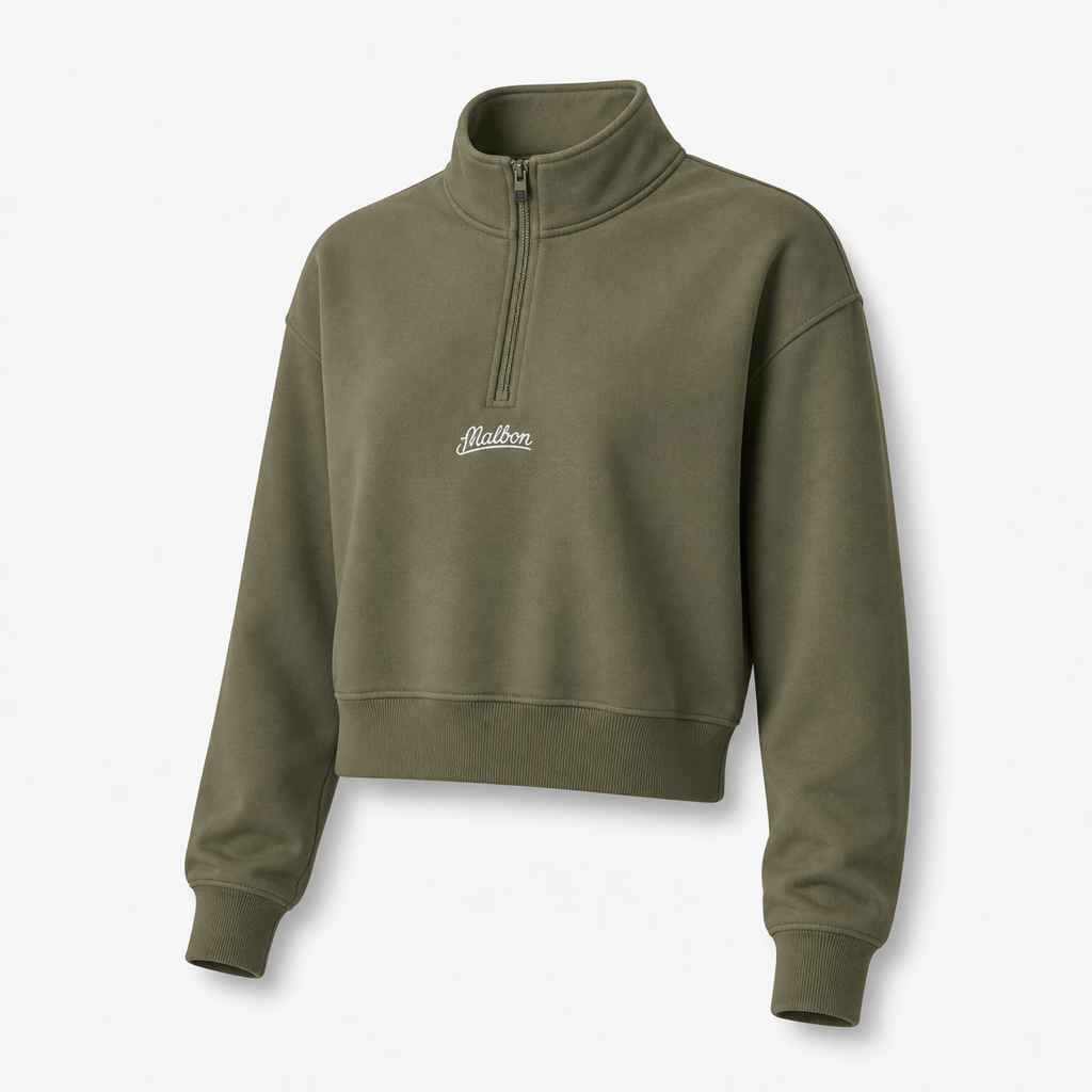 Malbon Cleo Sweatshirt Olive Green front view