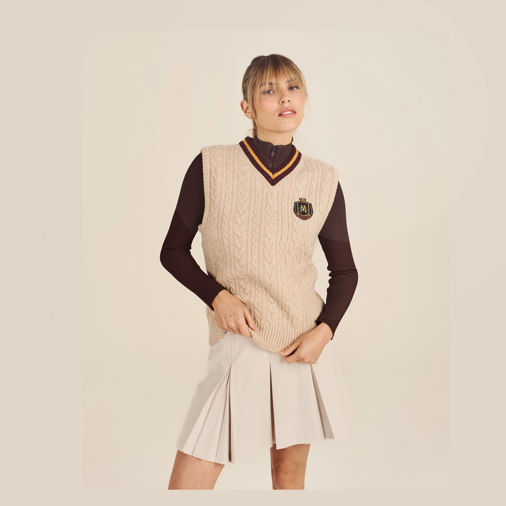 Malbon Malbon Preserve Sweater Vest beige model image 1