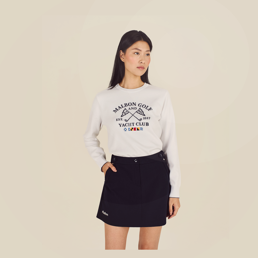 Malbon Malbon Preserve Yacht Club Women's Crewneck ivory model image 1
