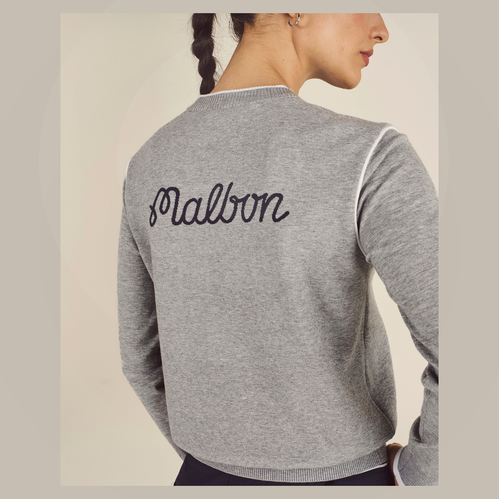 Malbon Malbon Studio Seoul Double-Knit Women's Pullover grey model image 4