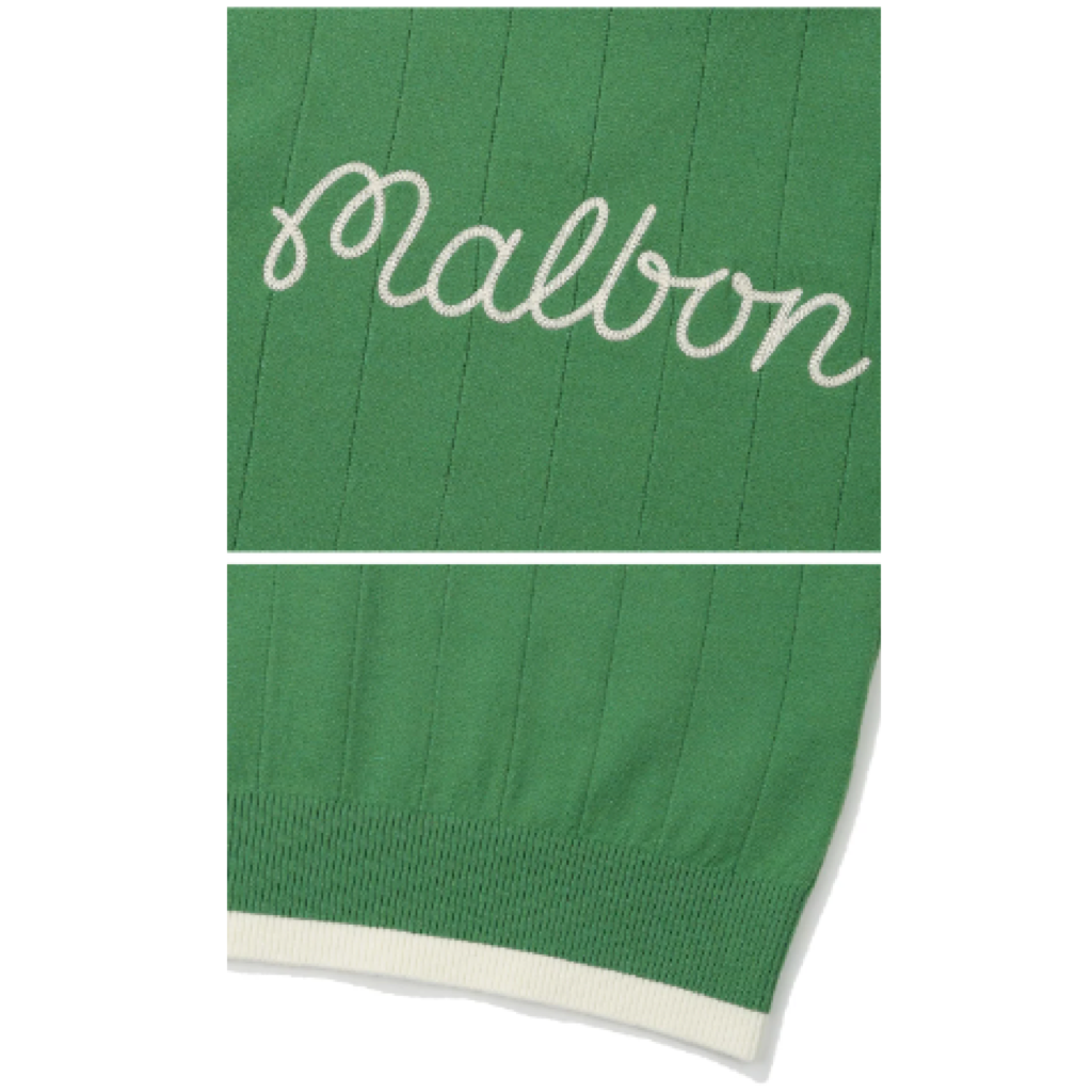 Malbon Striped Knit Polo Green product view