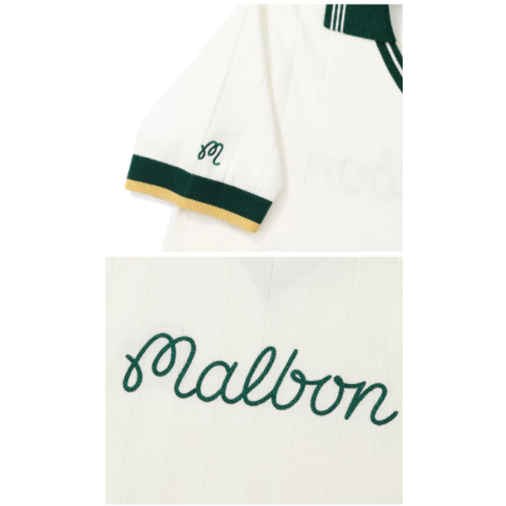 Malbon Striped Knit Polo White product view
