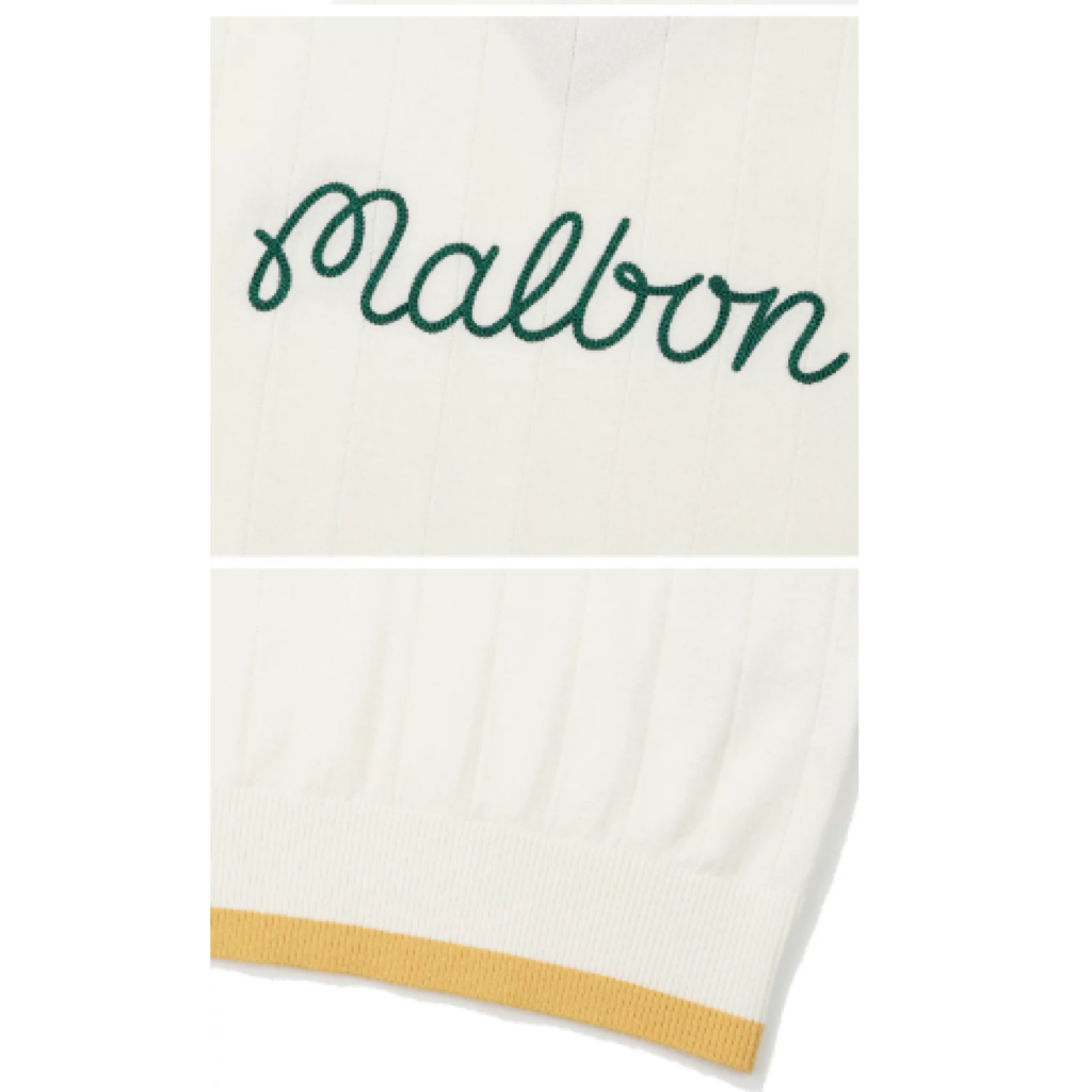 Malbon Striped Knit Polo White product view