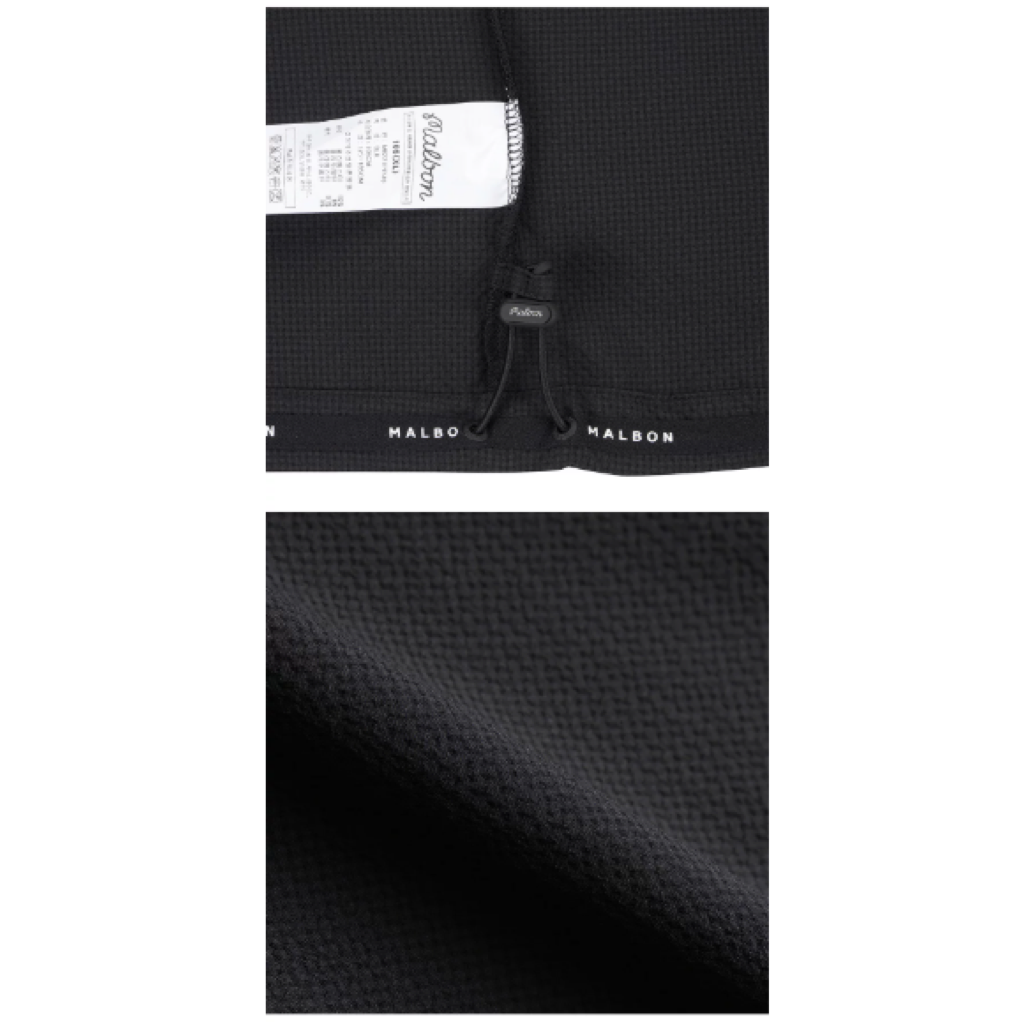 Malbon Studio Seoul Seersucker-Knit Hybrid Windshirt Black product view